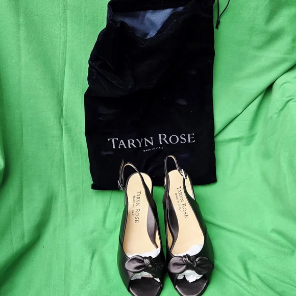 VINTAGE 2004Taryn Rose CHER-NAPPABlack Slingback Women's Shoes BRAND NEW